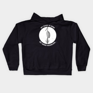 My Mind Is Fishing Fisherman Kids Hoodie